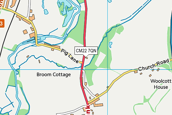 CM22 7QN map - OS VectorMap District (Ordnance Survey)