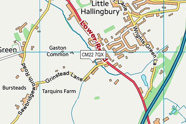 CM22 7QX map - OS VectorMap District (Ordnance Survey) CM22 7QX map - OS VectorMap District (Ordnance Survey)