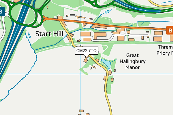 CM22 7TQ map - OS VectorMap District (Ordnance Survey) CM22 7TQ map - OS VectorMap District (Ordnance Survey)