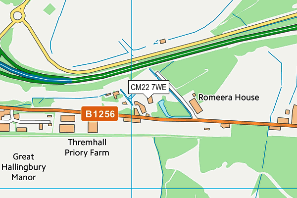 CM22 7WE map - OS VectorMap District (Ordnance Survey)
