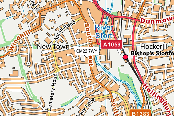 CM22 7WY map - OS VectorMap District (Ordnance Survey) CM22 7WY map - OS VectorMap District (Ordnance Survey)