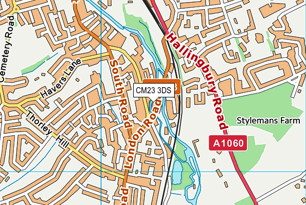 CM23 3DS map - OS VectorMap District (Ordnance Survey) CM23 3DS map - OS VectorMap District (Ordnance Survey)