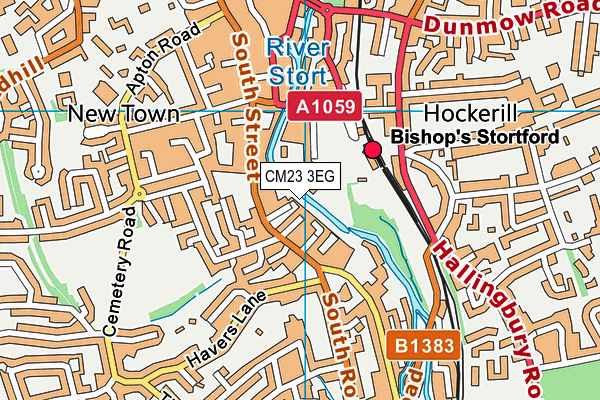 CM23 3EG map - OS VectorMap District (Ordnance Survey)