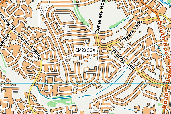 CM23 3GX map - OS VectorMap District (Ordnance Survey) CM23 3GX map - OS VectorMap District (Ordnance Survey)