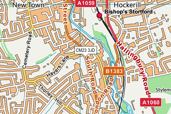 CM23 3JD map - OS VectorMap District (Ordnance Survey)