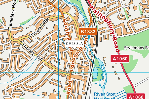 CM23 3LA map - OS VectorMap District (Ordnance Survey) CM23 3LA map - OS VectorMap District (Ordnance Survey)