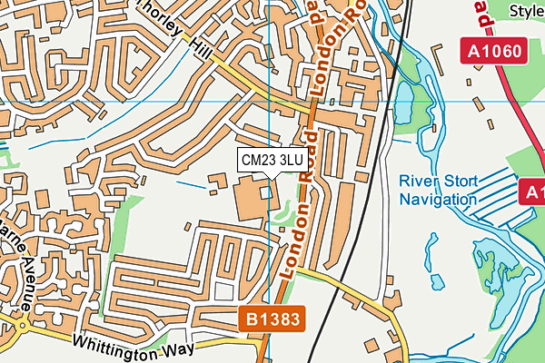 CM23 3LU map - OS VectorMap District (Ordnance Survey) CM23 3LU map - OS VectorMap District (Ordnance Survey)