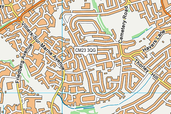 CM23 3QG map - OS VectorMap District (Ordnance Survey) CM23 3QG map - OS VectorMap District (Ordnance Survey)