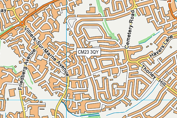 CM23 3QY map - OS VectorMap District (Ordnance Survey) CM23 3QY map - OS VectorMap District (Ordnance Survey)