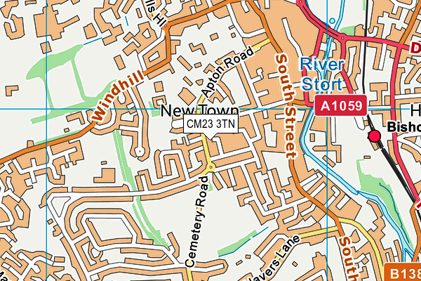 CM23 3TN map - OS VectorMap District (Ordnance Survey) CM23 3TN map - OS VectorMap District (Ordnance Survey)
