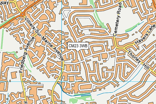 CM23 3WB map - OS VectorMap District (Ordnance Survey) CM23 3WB map - OS VectorMap District (Ordnance Survey)