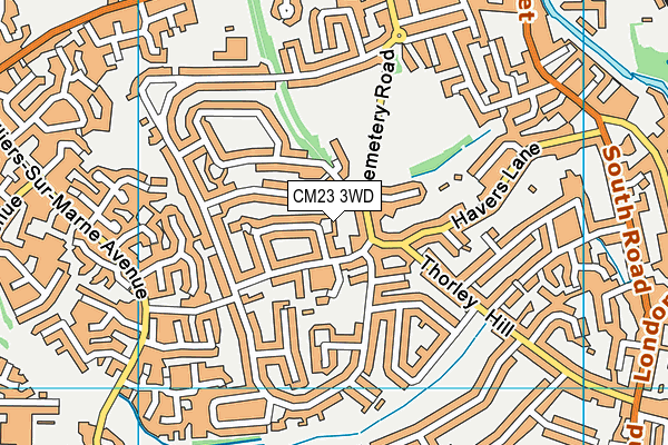 CM23 3WD map - OS VectorMap District (Ordnance Survey) CM23 3WD map - OS VectorMap District (Ordnance Survey)