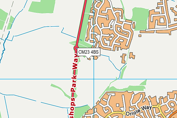 CM23 4BS map - OS VectorMap District (Ordnance Survey)