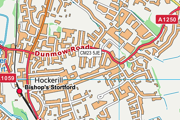 CM23 5JE map - OS VectorMap District (Ordnance Survey)