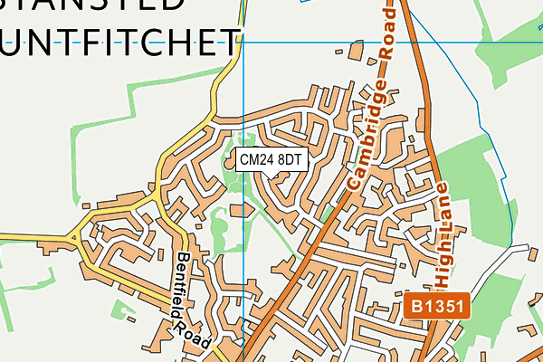 CM24 8DT map - OS VectorMap District (Ordnance Survey) CM24 8DT map - OS VectorMap District (Ordnance Survey)