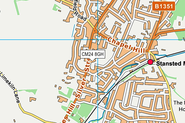 CM24 8GH map - OS VectorMap District (Ordnance Survey) CM24 8GH map - OS VectorMap District (Ordnance Survey)
