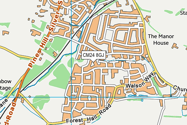 CM24 8GJ map - OS VectorMap District (Ordnance Survey) CM24 8GJ map - OS VectorMap District (Ordnance Survey)
