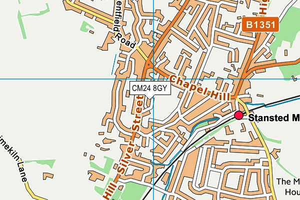 CM24 8GY map - OS VectorMap District (Ordnance Survey) CM24 8GY map - OS VectorMap District (Ordnance Survey)