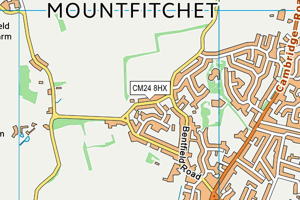CM24 8HX map - OS VectorMap District (Ordnance Survey) CM24 8HX map - OS VectorMap District (Ordnance Survey)