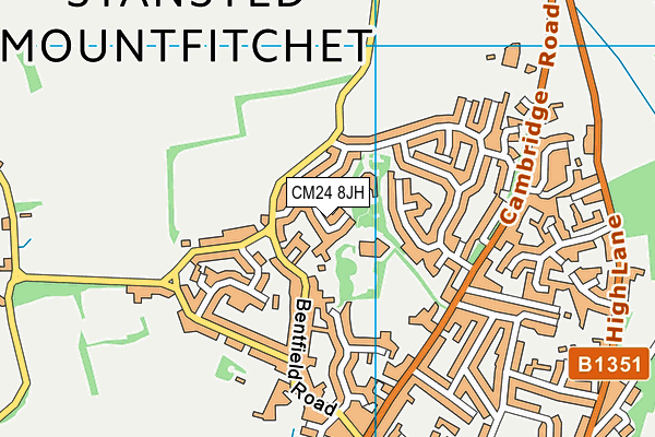 CM24 8JH map - OS VectorMap District (Ordnance Survey) CM24 8JH map - OS VectorMap District (Ordnance Survey)