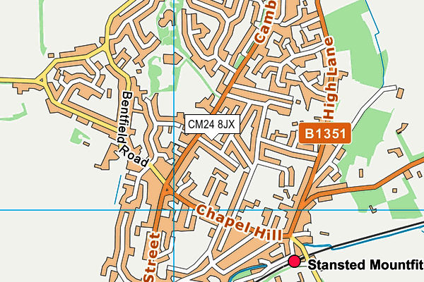 CM24 8JX map - OS VectorMap District (Ordnance Survey) CM24 8JX map - OS VectorMap District (Ordnance Survey)