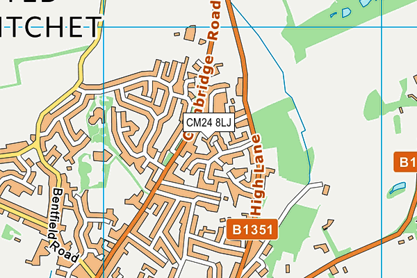 CM24 8LJ map - OS VectorMap District (Ordnance Survey) CM24 8LJ map - OS VectorMap District (Ordnance Survey)