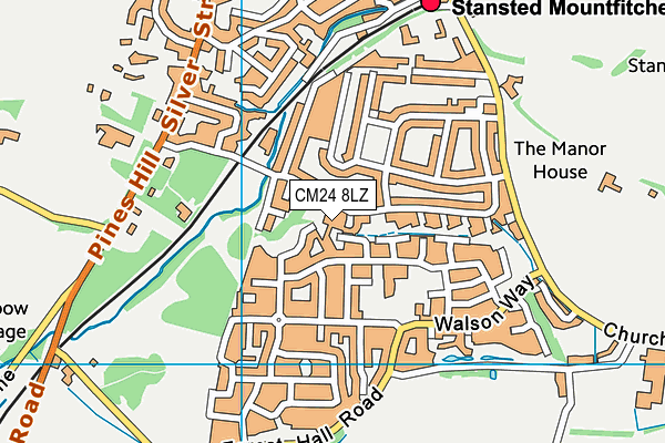 CM24 8LZ map - OS VectorMap District (Ordnance Survey) CM24 8LZ map - OS VectorMap District (Ordnance Survey)