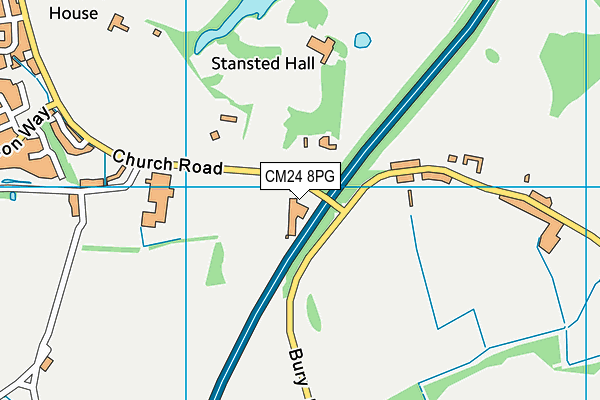 CM24 8PG map - OS VectorMap District (Ordnance Survey) CM24 8PG map - OS VectorMap District (Ordnance Survey)