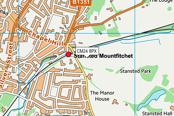 CM24 8PX map - OS VectorMap District (Ordnance Survey) CM24 8PX map - OS VectorMap District (Ordnance Survey)