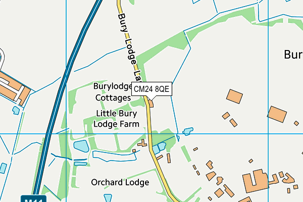 CM24 8QE map - OS VectorMap District (Ordnance Survey)