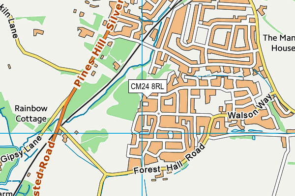 CM24 8RL map - OS VectorMap District (Ordnance Survey) CM24 8RL map - OS VectorMap District (Ordnance Survey)