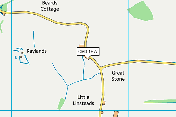 CM3 1HW map - OS VectorMap District (Ordnance Survey) CM3 1HW map - OS VectorMap District (Ordnance Survey)