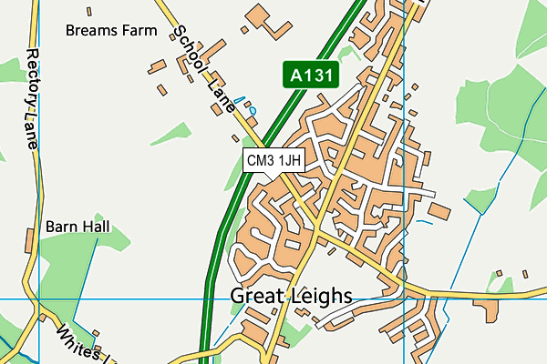 CM3 1JH map - OS VectorMap District (Ordnance Survey) CM3 1JH map - OS VectorMap District (Ordnance Survey)