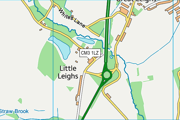 CM3 1LZ map - OS VectorMap District (Ordnance Survey)