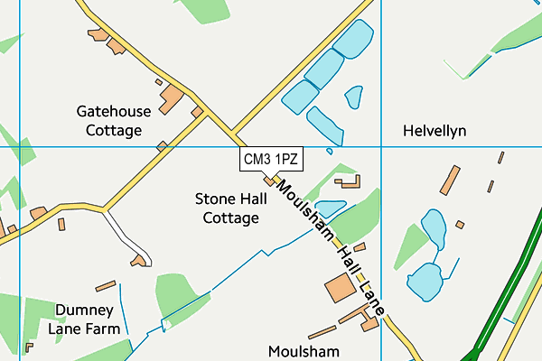 CM3 1PZ map - OS VectorMap District (Ordnance Survey)