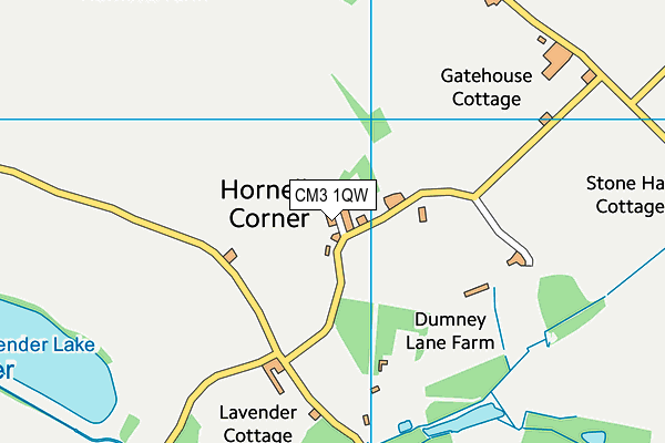 CM3 1QW map - OS VectorMap District (Ordnance Survey)