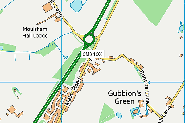 CM3 1QX map - OS VectorMap District (Ordnance Survey) CM3 1QX map - OS VectorMap District (Ordnance Survey)