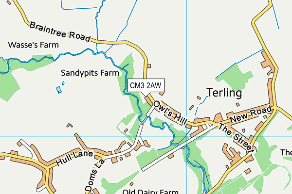 CM3 2AW map - OS VectorMap District (Ordnance Survey)