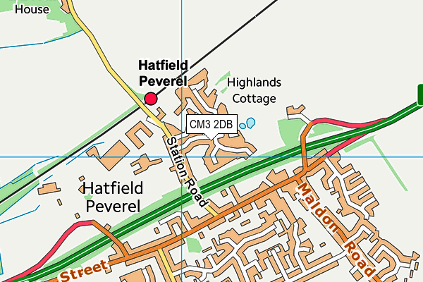 CM3 2DB map - OS VectorMap District (Ordnance Survey) CM3 2DB map - OS VectorMap District (Ordnance Survey)