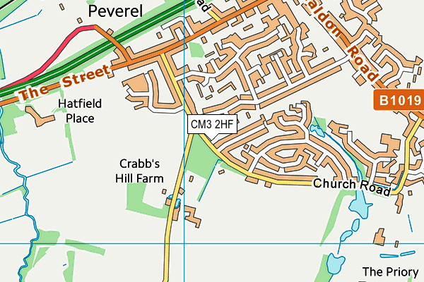 CM3 2HF map - OS VectorMap District (Ordnance Survey) CM3 2HF map - OS VectorMap District (Ordnance Survey)