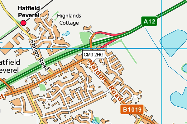 CM3 2HG map - OS VectorMap District (Ordnance Survey) CM3 2HG map - OS VectorMap District (Ordnance Survey)