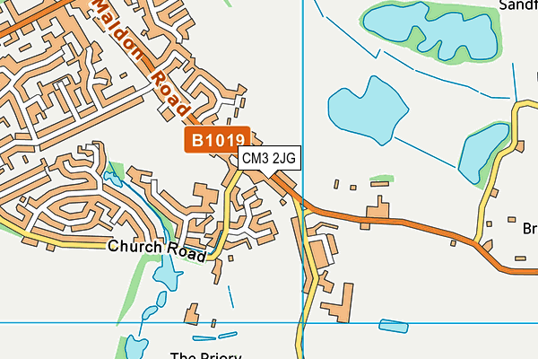 CM3 2JG map - OS VectorMap District (Ordnance Survey) CM3 2JG map - OS VectorMap District (Ordnance Survey)