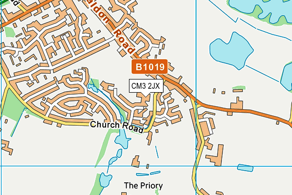 CM3 2JX map - OS VectorMap District (Ordnance Survey) CM3 2JX map - OS VectorMap District (Ordnance Survey)