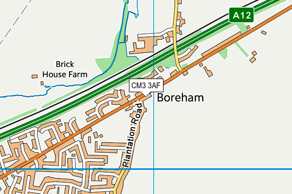 CM3 3AF map - OS VectorMap District (Ordnance Survey) CM3 3AF map - OS VectorMap District (Ordnance Survey)