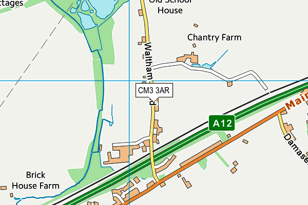 CM3 3AR map - OS VectorMap District (Ordnance Survey) CM3 3AR map - OS VectorMap District (Ordnance Survey)
