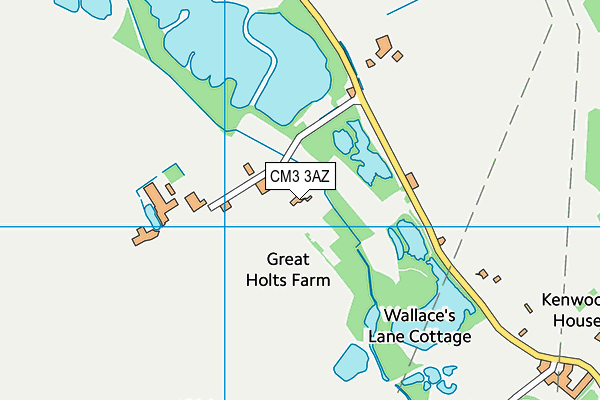 CM3 3AZ map - OS VectorMap District (Ordnance Survey) CM3 3AZ map - OS VectorMap District (Ordnance Survey)