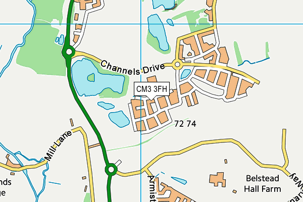 CM3 3FH map - OS VectorMap District (Ordnance Survey) CM3 3FH map - OS VectorMap District (Ordnance Survey)