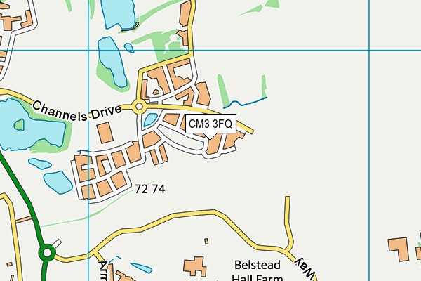 CM3 3FQ map - OS VectorMap District (Ordnance Survey) CM3 3FQ map - OS VectorMap District (Ordnance Survey)