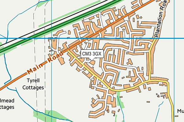 CM3 3GX map - OS VectorMap District (Ordnance Survey) CM3 3GX map - OS VectorMap District (Ordnance Survey)