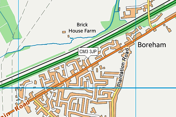 CM3 3JP map - OS VectorMap District (Ordnance Survey)
